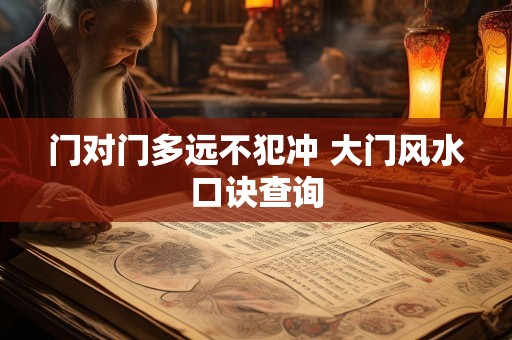 门对门多远不犯冲 大门风水口诀查询