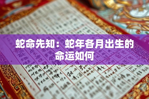 蛇命先知：蛇年各月出生的命运如何