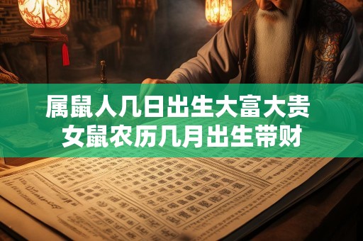 属鼠人几日出生大富大贵 女鼠农历几月出生带财
