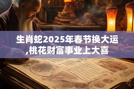生肖蛇2025年春节换大运,桃花财富事业上大喜