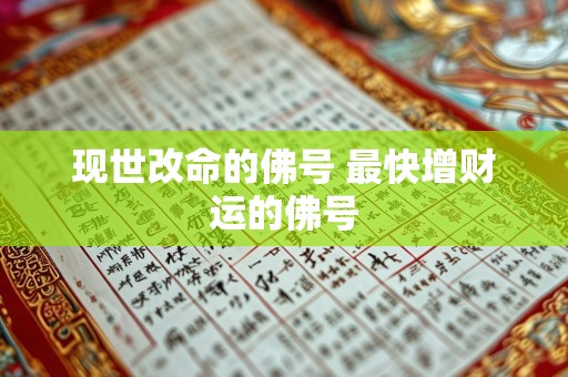 现世改命的佛号 最快增财运的佛号