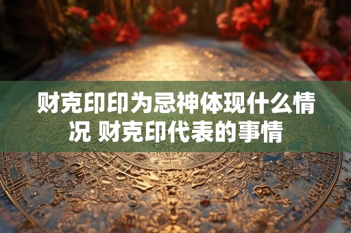 财克印印为忌神体现什么情况 财克印代表的事情