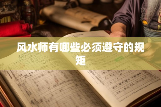 风水师有哪些必须遵守的规矩