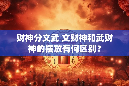 财神分文武 文财神和武财神的摆放有何区别？