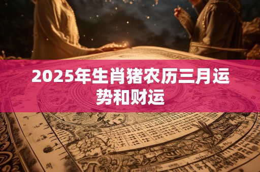 2025年生肖猪农历三月运势和财运
