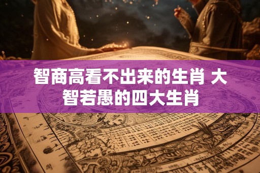 智商高看不出来的生肖 大智若愚的四大生肖