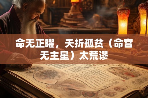 命无正曜，夭折孤贫（命宫无主星）太荒谬