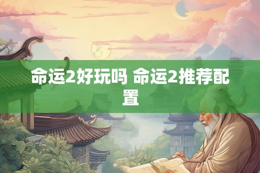 命运2好玩吗 命运2推荐配置
