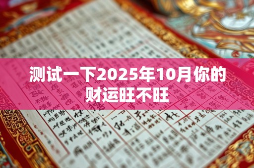测试一下2025年10月你的财运旺不旺
