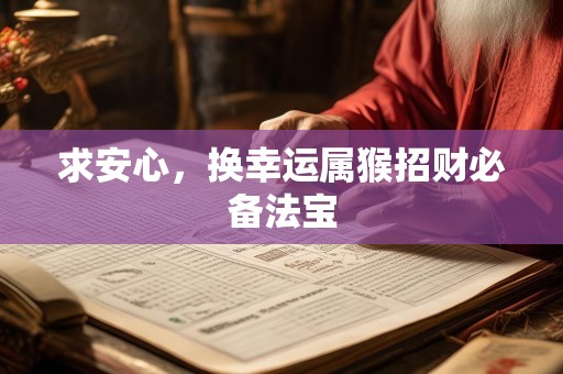 求安心，换幸运属猴招财必备法宝