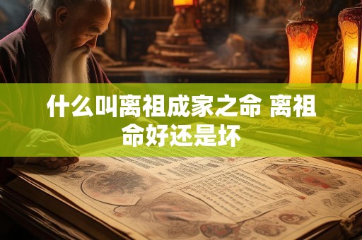 什么叫离祖成家之命 离祖命好还是坏