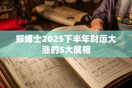郑博士2025下半年财运大涨的5大属相