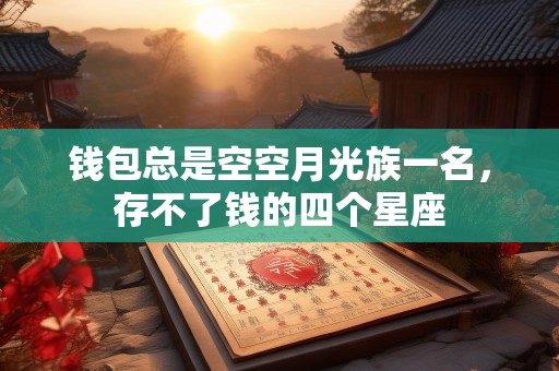 钱包总是空空月光族一名，存不了钱的四个星座