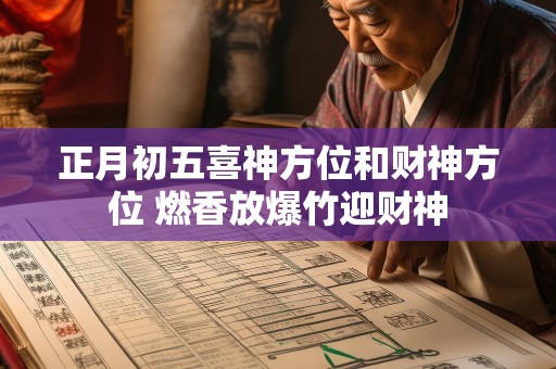 正月初五喜神方位和财神方位 燃香放爆竹迎财神
