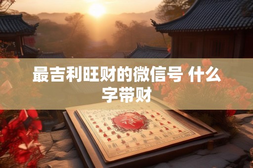 最吉利旺财的微信号 什么字带财