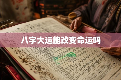 八字大运能改变命运吗