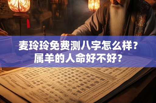 麦玲玲免费测八字怎么样？属羊的人命好不好？
