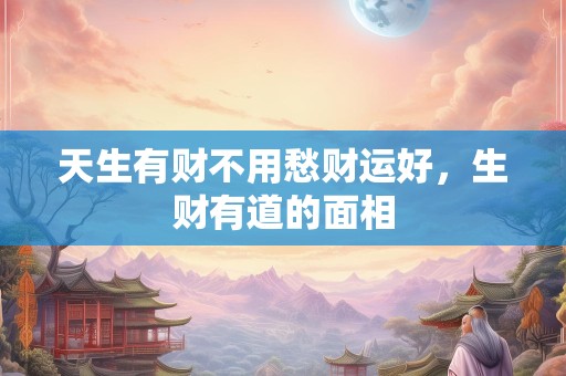 天生有财不用愁财运好，生财有道的面相