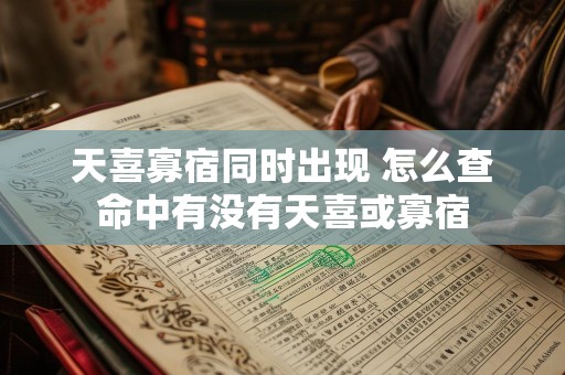 天喜寡宿同时出现 怎么查命中有没有天喜或寡宿