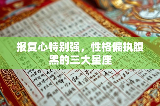 报复心特别强，性格偏执腹黑的三大星座