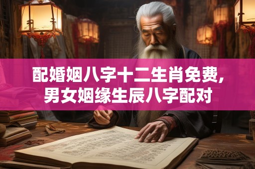 配婚姻八字十二生肖免费,男女姻缘生辰八字配对