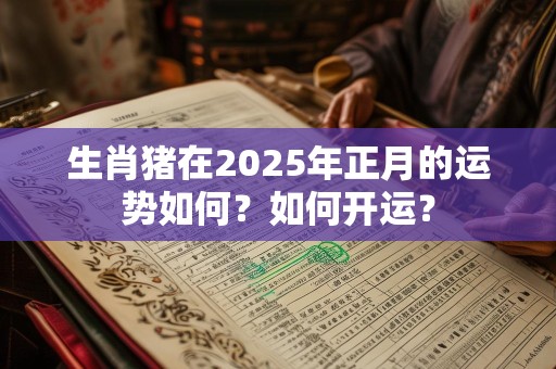 生肖猪在2025年正月的运势如何？如何开运？