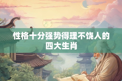 性格十分强势得理不饶人的四大生肖