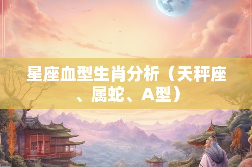 星座血型生肖分析（天秤座、属蛇、A型）