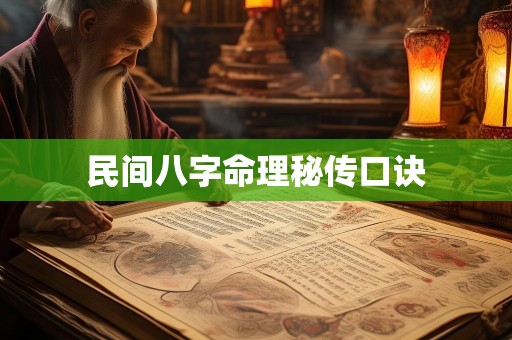 民间八字命理秘传口诀