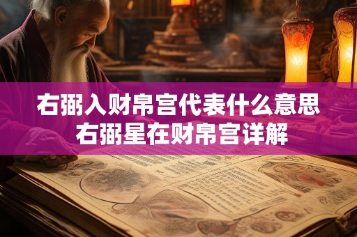 右弼入财帛宫代表什么意思 右弼星在财帛宫详解