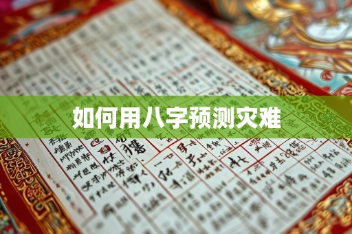 如何用八字预测灾难