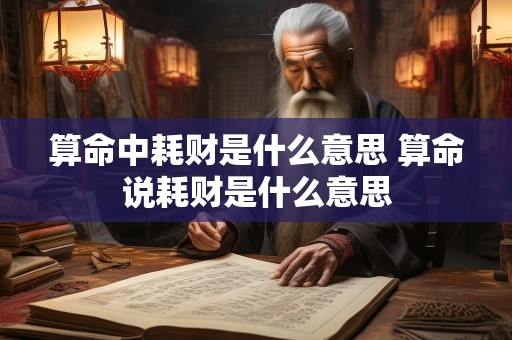 算命中耗财是什么意思 算命说耗财是什么意思