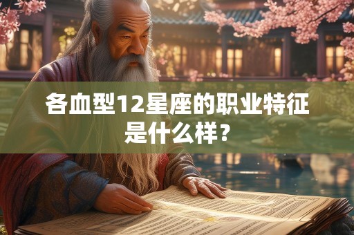 各血型12星座的职业特征是什么样？