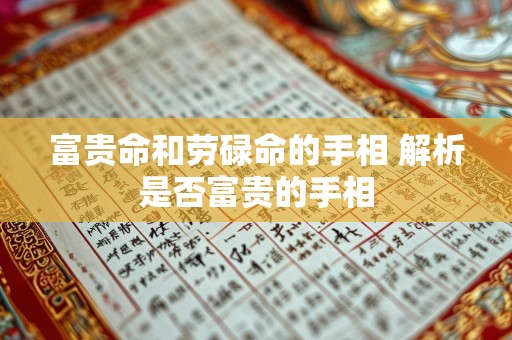 富贵命和劳碌命的手相 解析是否富贵的手相