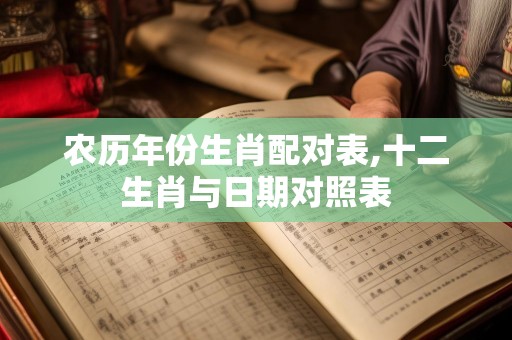 农历年份生肖配对表,十二生肖与日期对照表