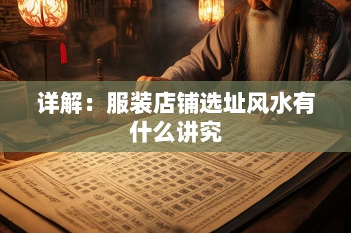 详解：服装店铺选址风水有什么讲究