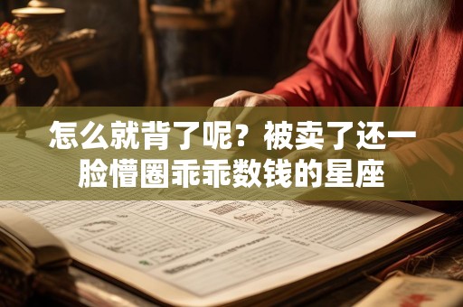 怎么就背了呢？被卖了还一脸懵圈乖乖数钱的星座