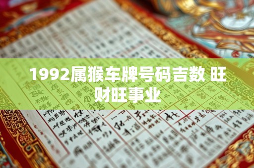 1992属猴车牌号码吉数 旺财旺事业