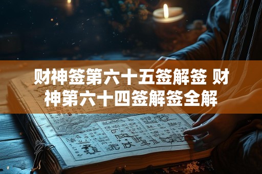 财神签第六十五签解签 财神第六十四签解签全解