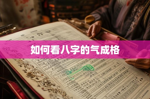 如何看八字的气成格