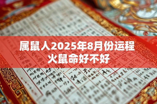 属鼠人2025年8月份运程 火鼠命好不好