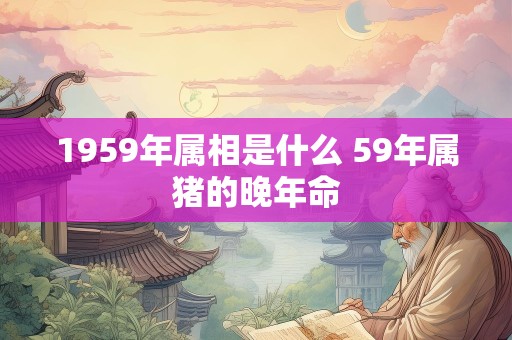 1959年属相是什么 59年属猪的晚年命