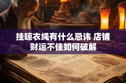 挂晾衣绳有什么忌讳 店铺财运不佳如何破解
