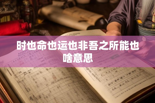 时也命也运也非吾之所能也啥意思