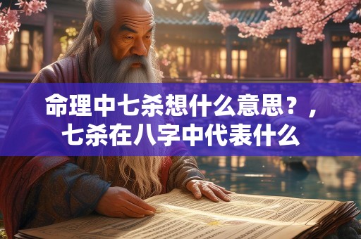 命理中七杀想什么意思？,七杀在八字中代表什么