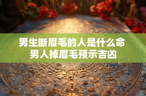 男生断眉毛的人是什么命 男人掉眉毛预示吉凶