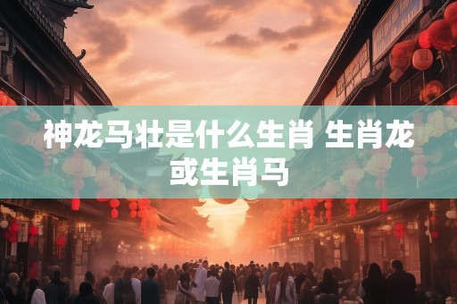 神龙马壮是什么生肖 生肖龙或生肖马