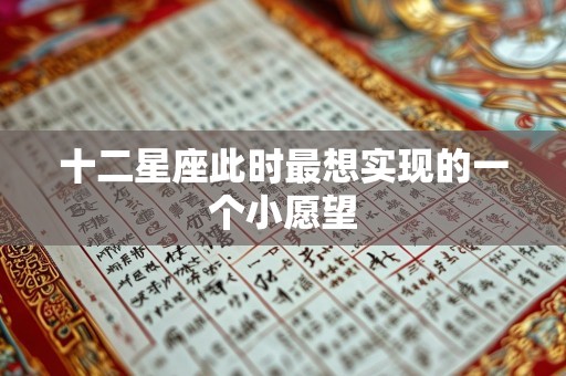 十二星座此时最想实现的一个小愿望