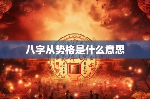 八字从势格是什么意思