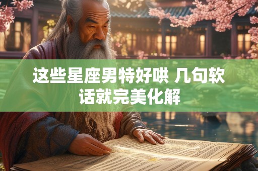 这些星座男特好哄 几句软话就完美化解